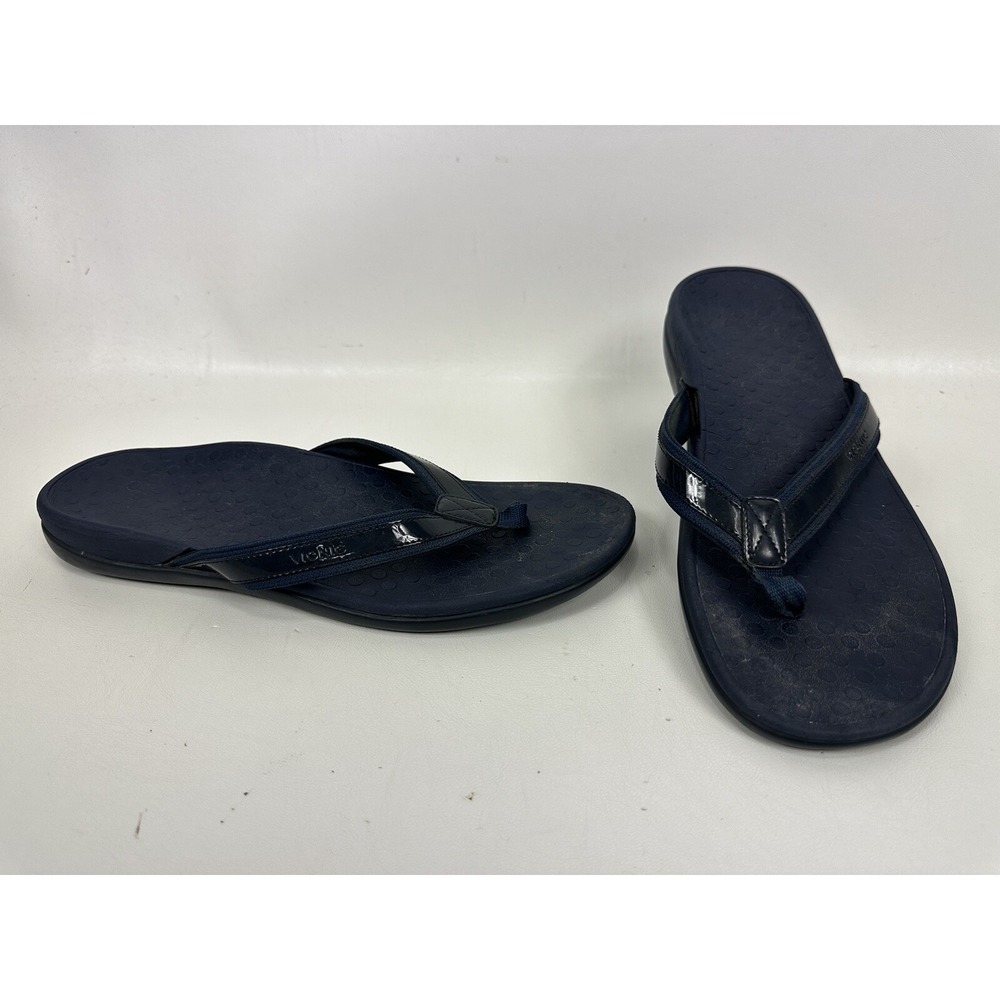 Vionic Tide II Blue Toe Post Sandal Flip Flop Womens Size 12 Arch Support Flat - Picture 1 of 9